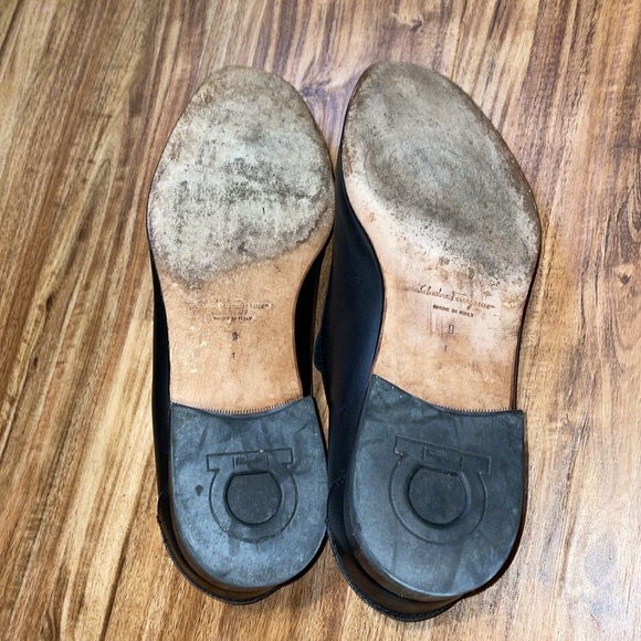 Ferragamo Men's 9 D Loafers black foster slip on leather Italian business casual - Picture 8 of 12